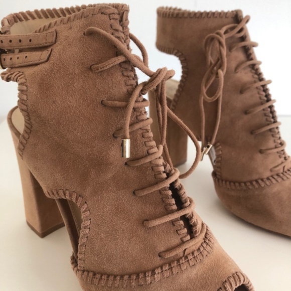 Alexandre Birman Abbe Lace Up Peep Toe Bootie - Picture 3 of 7